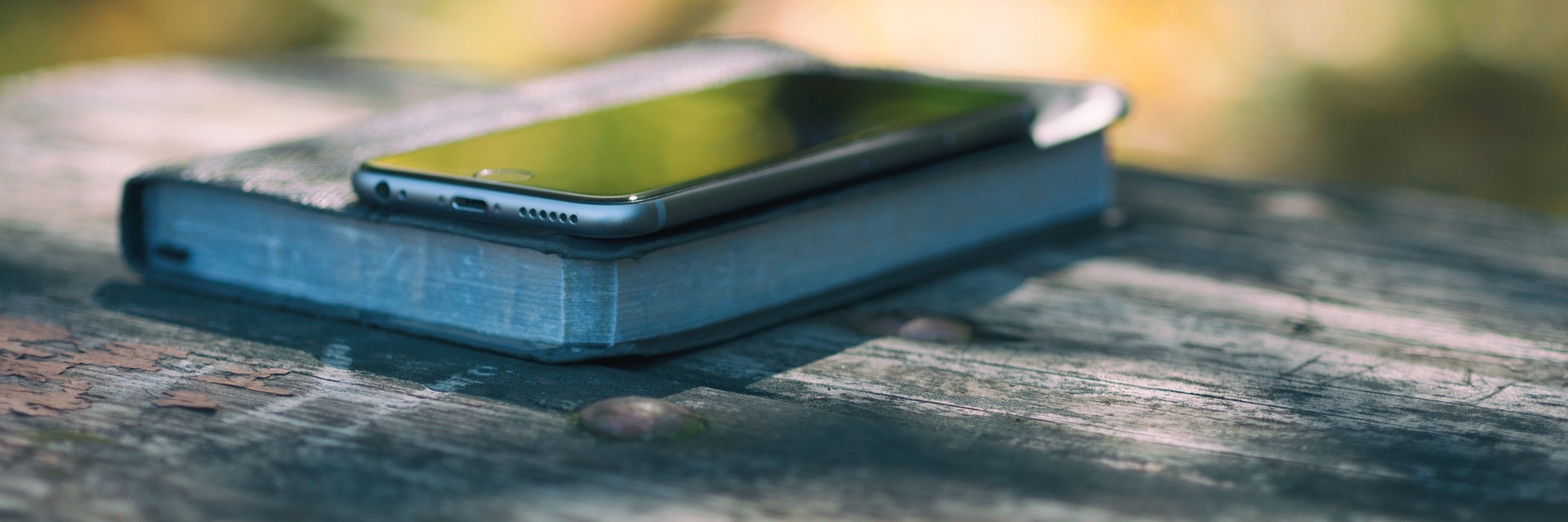 Phone sitting on Bible